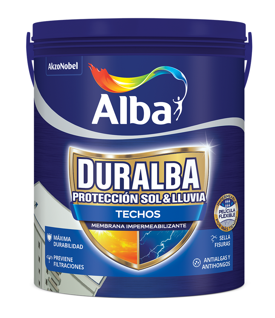 Duralba techos sin fibra x 10 lts.