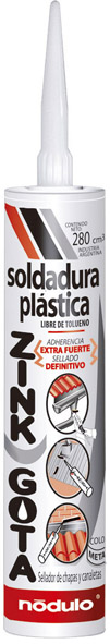 Soldadura plastica Zinkgota Negro x 280 cc.
