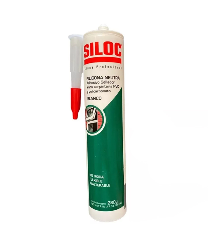 Siloc Silicona neutra adhesivo sellador blanco x 280 Grs.