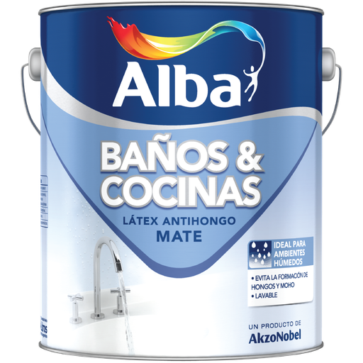 Baños y cocinas Alba antihongo blanco x 4 lts.