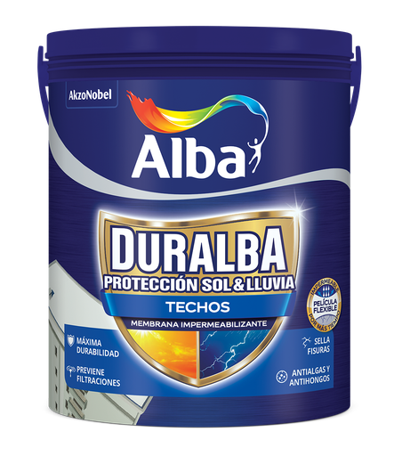 Duralba techos sin fibra x 4 lts.